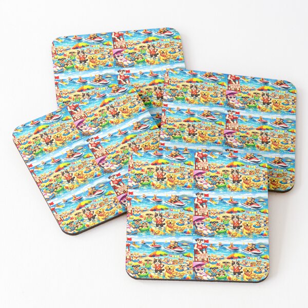 Item preview, Beach Party Cats & Dogs – Lifeguard Surf & Jet Ski Fun designed and sold by The Art Queen Of Michigan .