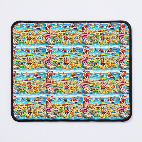 Item preview, Beach Party Cats & Dogs – Lifeguard Surf & Jet Ski Fun designed and sold by The Art Queen Of Michigan .