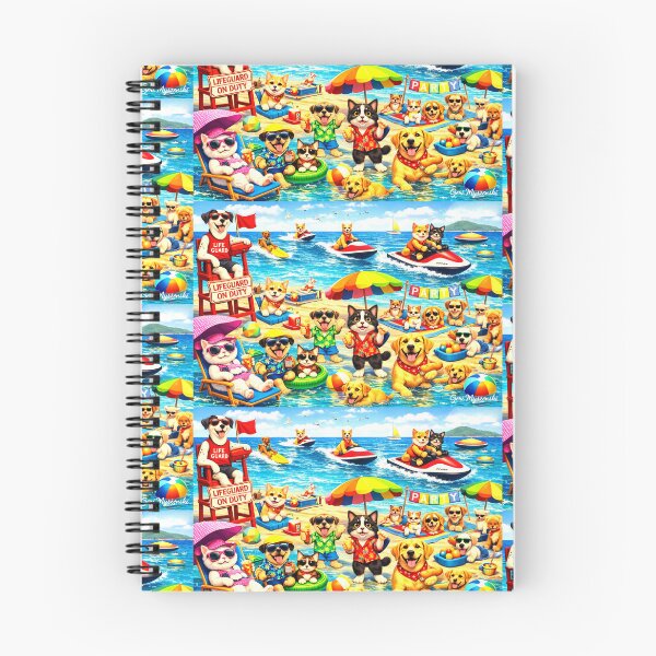 Item preview, Beach Party Cats & Dogs – Lifeguard Surf & Jet Ski Fun designed and sold by The Art Queen Of Michigan .