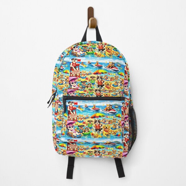 Item preview, Beach Party Cats & Dogs – Lifeguard Surf & Jet Ski Fun designed and sold by The Art Queen Of Michigan .