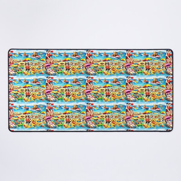 Item preview, Beach Party Cats & Dogs – Lifeguard Surf & Jet Ski Fun designed and sold by The Art Queen Of Michigan .