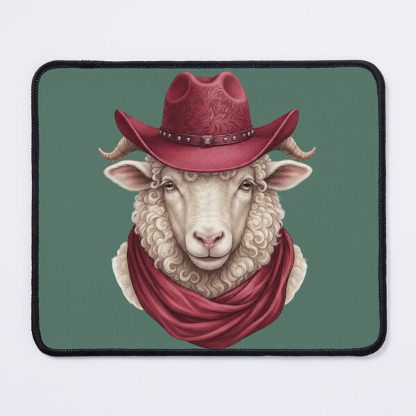 Item preview, Maroon Cowboy Sheep Portrait designed and sold by Theshop611.