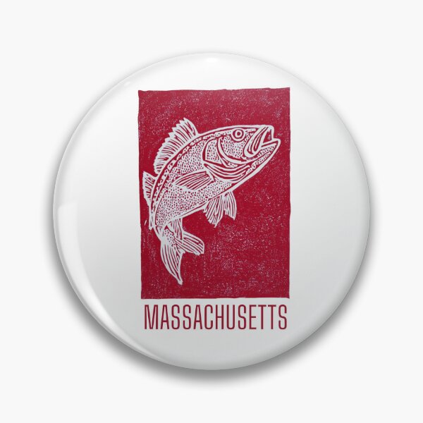 Item preview, Massachusetts Striped Bass Block Print designed and sold by tiigerdad.