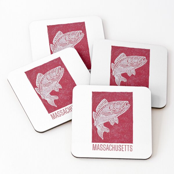 Item preview, Massachusetts Striped Bass Block Print designed and sold by tiigerdad.