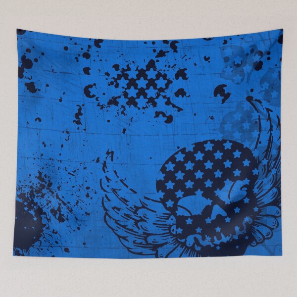 Item preview, skull with wings and star overlay design blue version designed and sold by meuliasshop.
