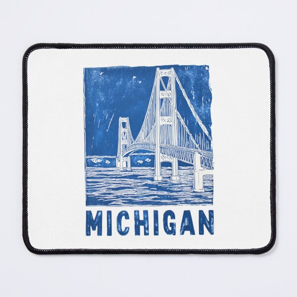 Item preview, Michigan Mackinac Bridge Block Print designed and sold by tiigerdad.