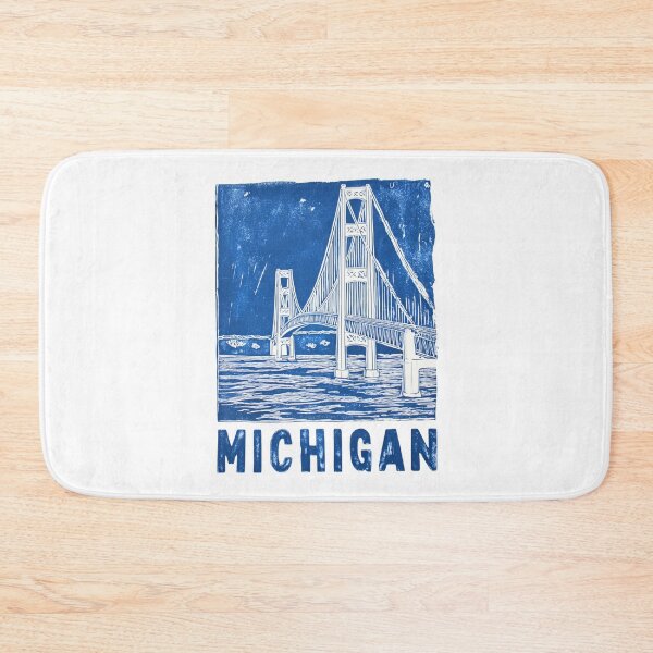Item preview, Michigan Mackinac Bridge Block Print designed and sold by tiigerdad.