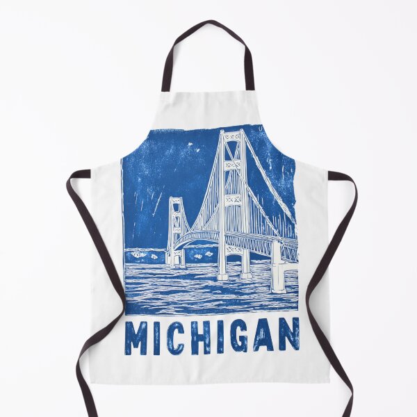 Item preview, Michigan Mackinac Bridge Block Print designed and sold by tiigerdad.