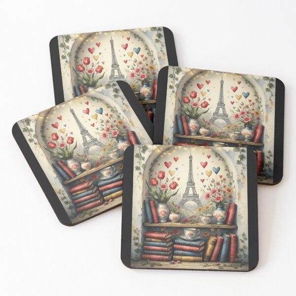 Item preview, Book Shelf Flowers and Paris Watercolor designed and sold by DakotaSadlier.