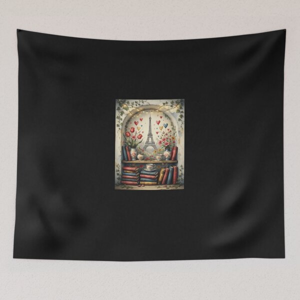 Item preview, Book Shelf Flowers and Paris Watercolor designed and sold by DakotaSadlier.