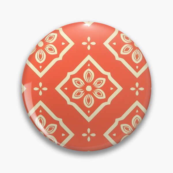Item preview, Coral Red and Cream Floral Tile Seamless Pattern Throw Blanket designed and sold by FestivityFinds.