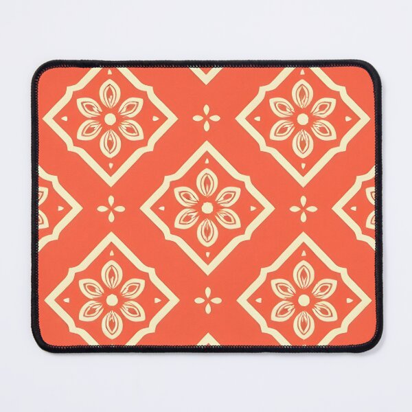 Item preview, Coral Red and Cream Floral Tile Seamless Pattern Throw Blanket designed and sold by FestivityFinds.