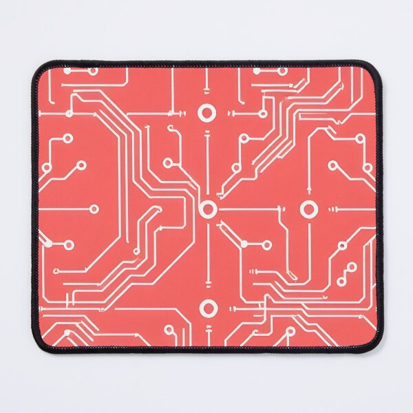 Item preview, Coral Red Circuit Board Tech Cyberpunk Seamless Pattern iPhone Case designed and sold by FestivityFinds.