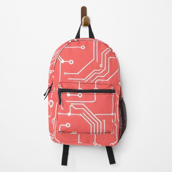 Item preview, Coral Red Circuit Board Tech Cyberpunk Seamless Pattern iPhone Case designed and sold by FestivityFinds.