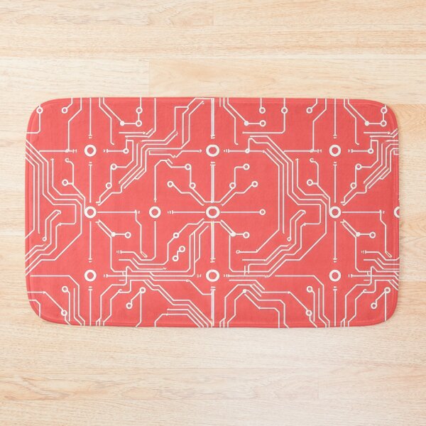Item preview, Coral Red Circuit Board Tech Cyberpunk Seamless Pattern iPhone Case designed and sold by FestivityFinds.