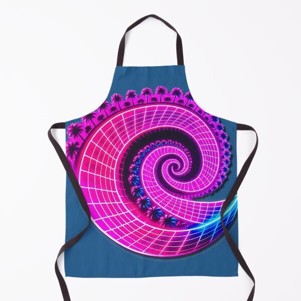 Item preview, Vaporwave Neon Grid Spiral - Synthwave Palm Trees designed and sold by A E S T H E T A T A G.