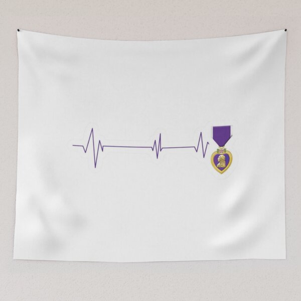 Item preview, Purple Heart Day Heartbeat Line | Honor, Courage & Sacrifice designed and sold by Palette & Hue.