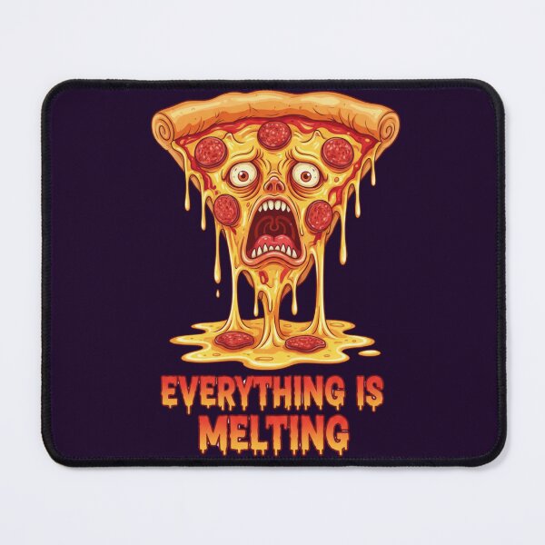 Item preview, Funny Pizza Melting Meme Everything Is Melting Cartoon designed and sold by Golden_Pixel_Paper.