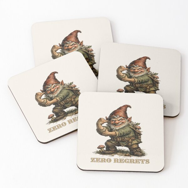 Item preview, Zero Regrets Funny Gnome – Vintage Fantasy Illustration designed and sold by Alpine-Ink.