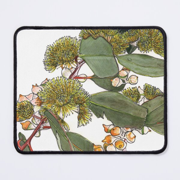 Item preview, Eucalyptus flowers leaves yellow green designed and sold by blueidesign.