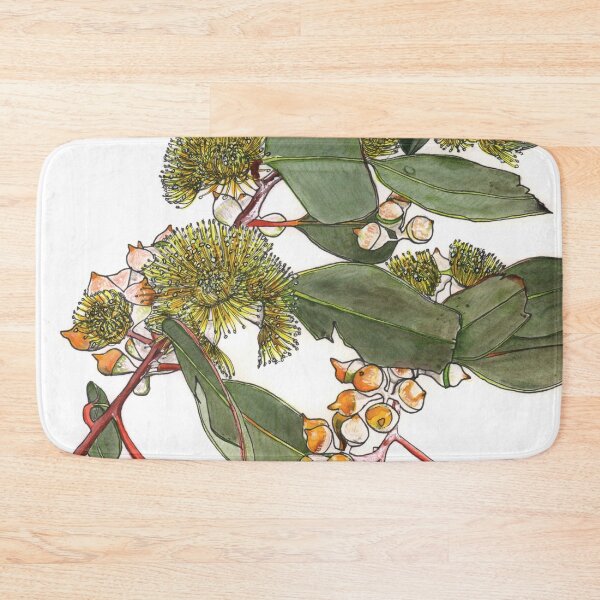 Item preview, Eucalyptus flowers leaves yellow green designed and sold by blueidesign.