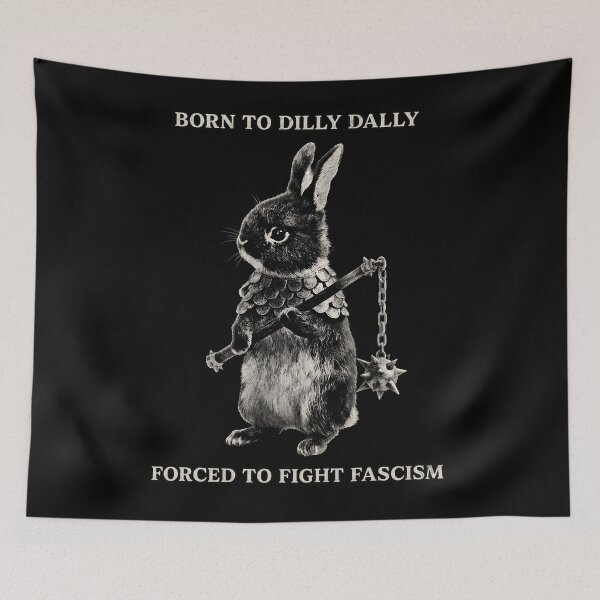 Item preview, Born To Dilly Dally Forced To Fight Fascists Antifascist Activist Resistance designed and sold by NoThoughtsCat.