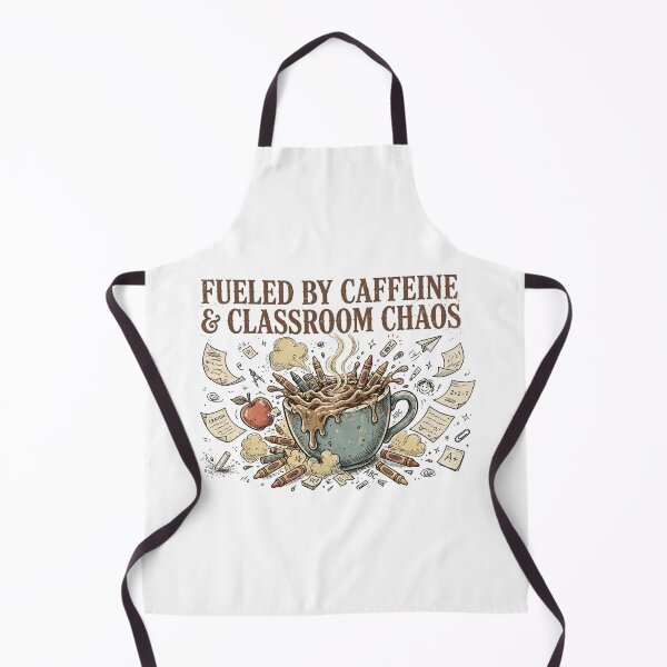 Item preview, Teacher Fueled By Caffeine Classroom Chaos Retro Coffee designed and sold by Yellowriversss.