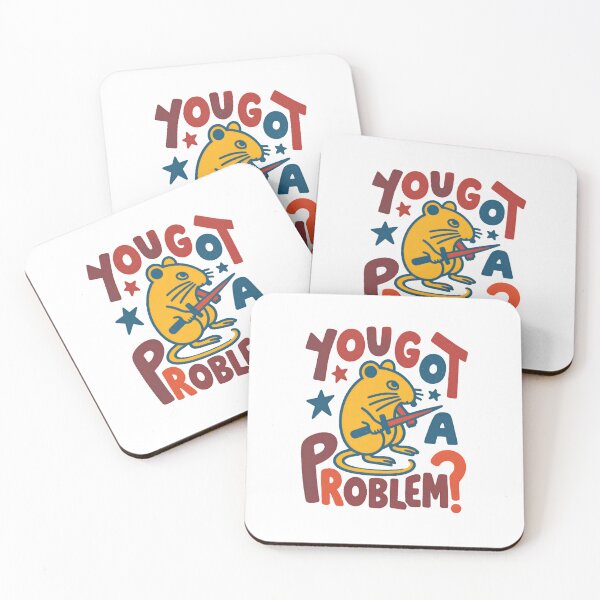 Item preview, You Got A Problem Mouse — Funny Sword Holding Rat Quote Art designed and sold by Colorful-Garden.