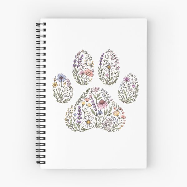 Item preview, Botanical Wildflower Dog Paw Floral Line Art designed and sold by teemix.