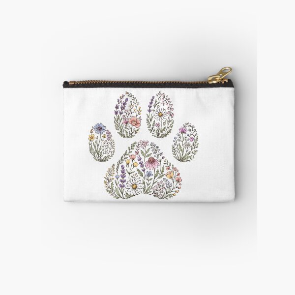Item preview, Botanical Wildflower Dog Paw Floral Line Art designed and sold by teemix.