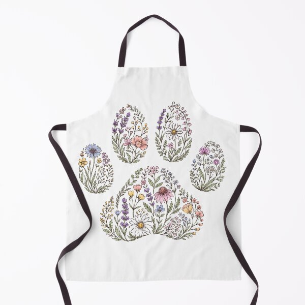 Item preview, Botanical Wildflower Dog Paw Floral Line Art designed and sold by teemix.