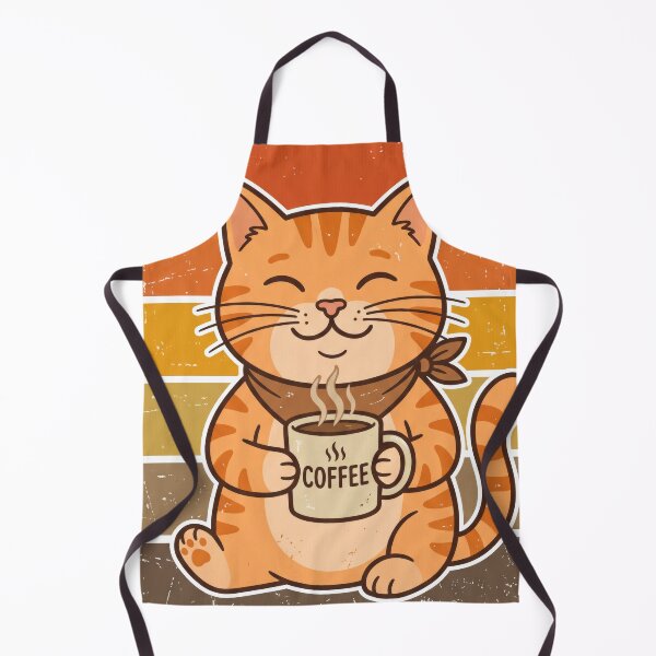 Item preview, Vintage Retro Orange Cat Drinking Coffee designed and sold by seven things shop.