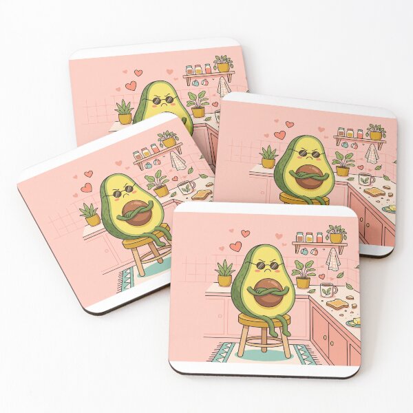 Item preview, Grumpy Avocado Character Sitting on Stool Flat Vector Illustration designed and sold by Ronzluvop.