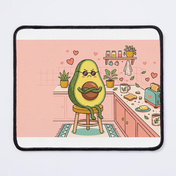 Item preview, Grumpy Avocado Character Sitting on Stool Flat Vector Illustration designed and sold by Ronzluvop.