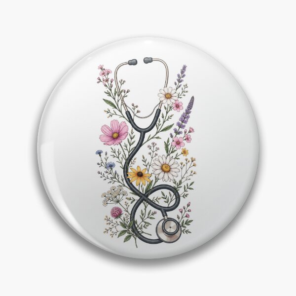 Item preview, Botanical Wildflower Stethoscope Floral Nurse designed and sold by teemix.