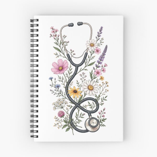 Item preview, Botanical Wildflower Stethoscope Floral Nurse designed and sold by teemix.