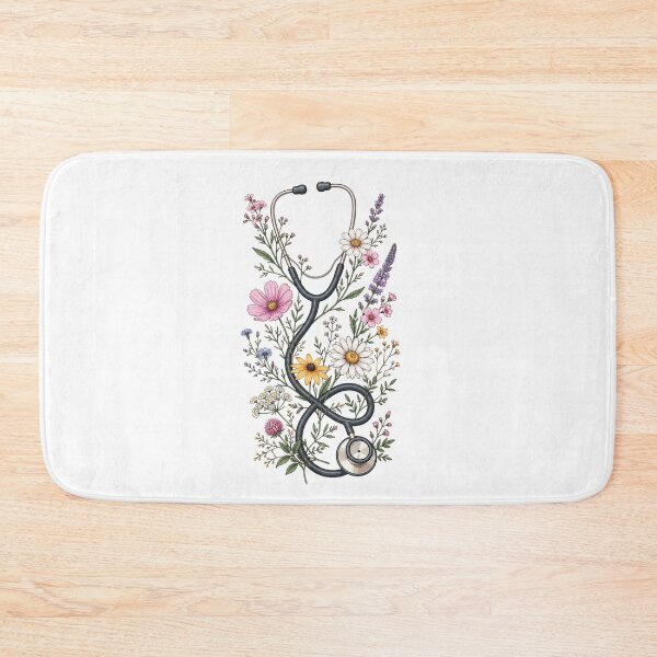 Item preview, Botanical Wildflower Stethoscope Floral Nurse designed and sold by teemix.