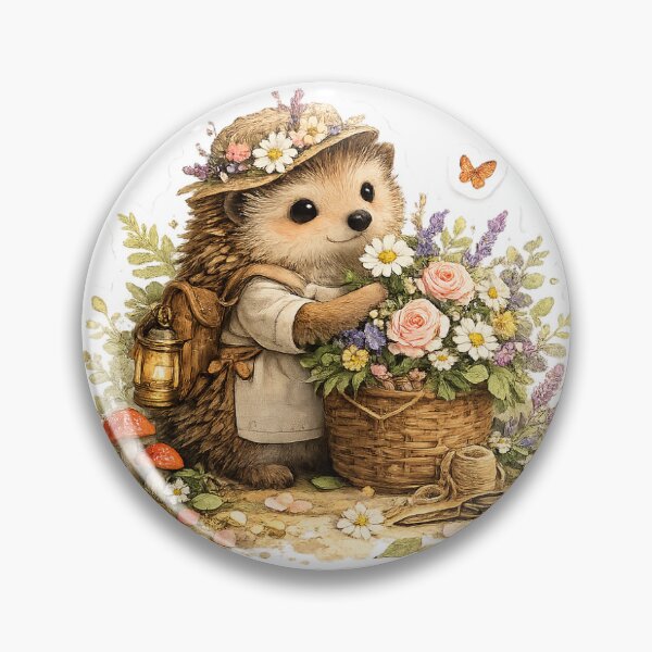Item preview, Charming Hedgehog Florist Sticker Art designed and sold by Smoimi.
