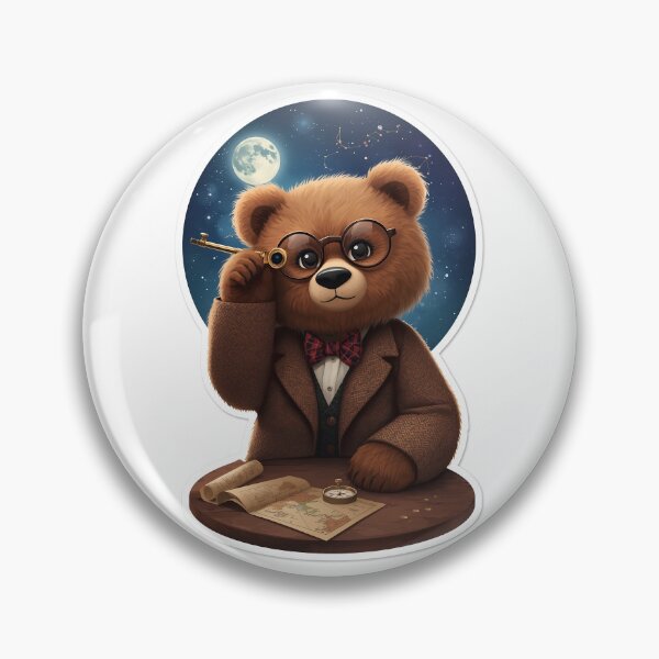 Item preview, Professor Bear Astronomer - Cute Space Bear with Telescope and Star Map designed and sold by Aleks894.