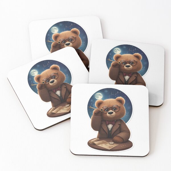 Item preview, Professor Bear Astronomer - Cute Space Bear with Telescope and Star Map designed and sold by Aleks894.