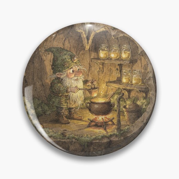 Item preview, Moss Gnome Canning Autumn Sunlight Storybook Art designed and sold by PictorialWhimsy.