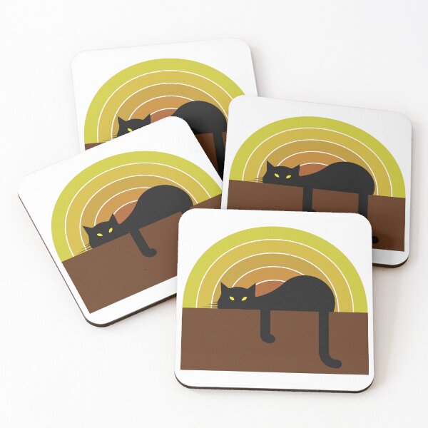 Item preview, Retro Black Cat Sunset Aesthetic Art designed and sold by AYNStudio.