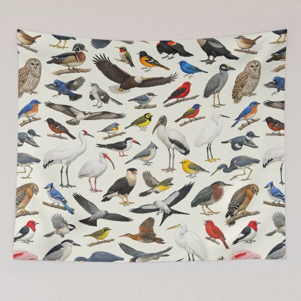 Item preview, Native Birds of Louisiana Retro Style Identification Chart designed and sold by kakarikihill.