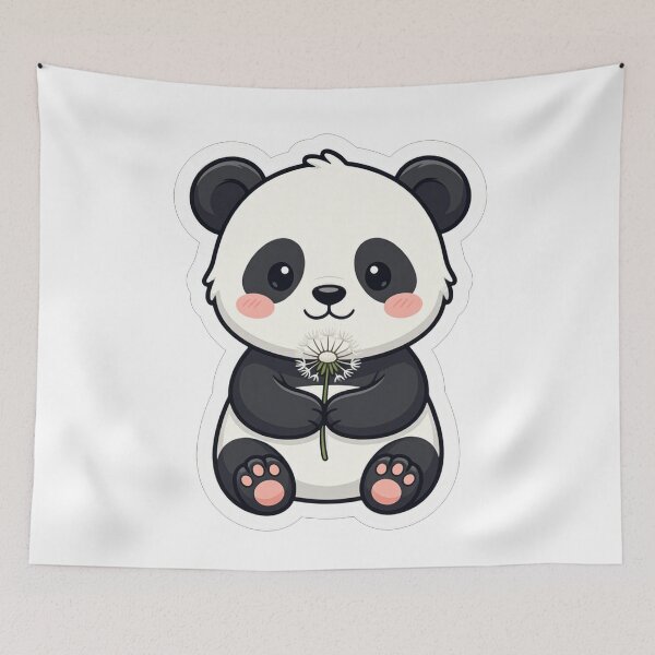 Item preview, Cute Baby Panda Holding A Dandelion designed and sold by Owcomm.