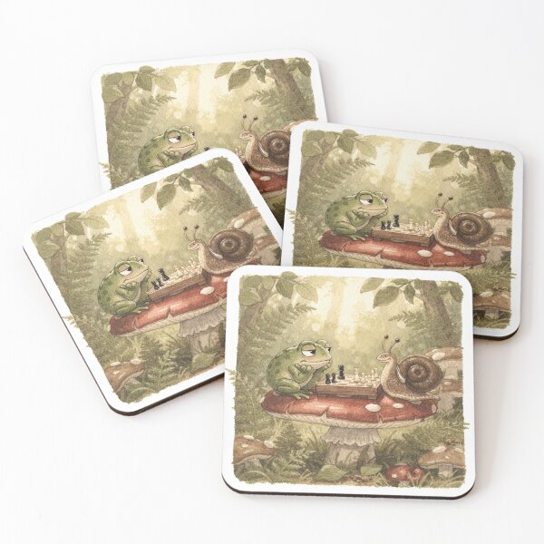 Item preview, Frog Who Lost at Chess to a Snail Cottagecore Art designed and sold by PictorialWhimsy.