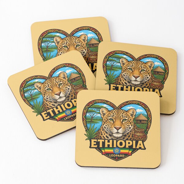 Item preview, Ethiopia Leopard Heart Shape Design designed and sold by Myra365Art.