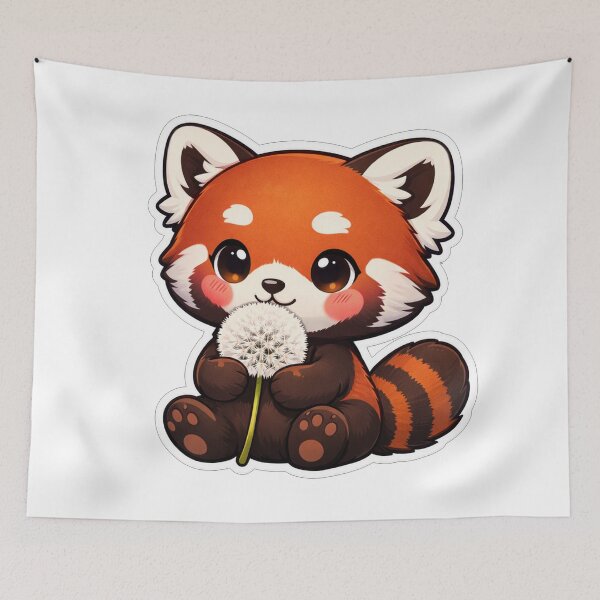 Item preview, Cute Red Panda Holding A Dandelion designed and sold by Owcomm.