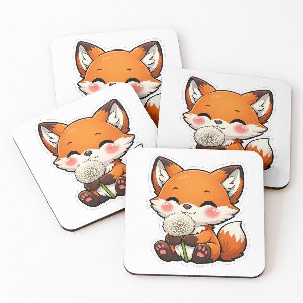 Item preview, Cute Little Fox Holding Dandelion Flower designed and sold by Owcomm.