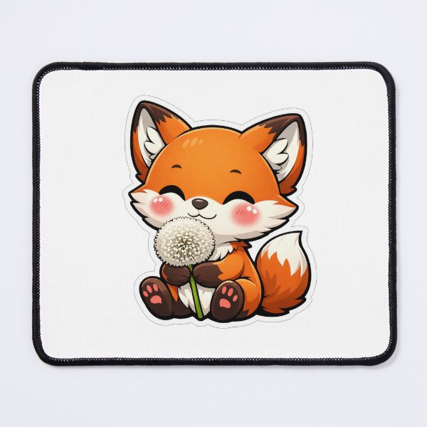 Item preview, Cute Little Fox Holding Dandelion Flower designed and sold by Owcomm.