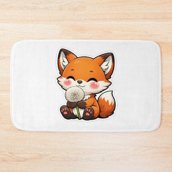 Item preview, Cute Little Fox Holding Dandelion Flower designed and sold by Owcomm.